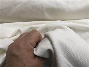 Jersey - med lidt bomuld, piguestrikket i offwhite